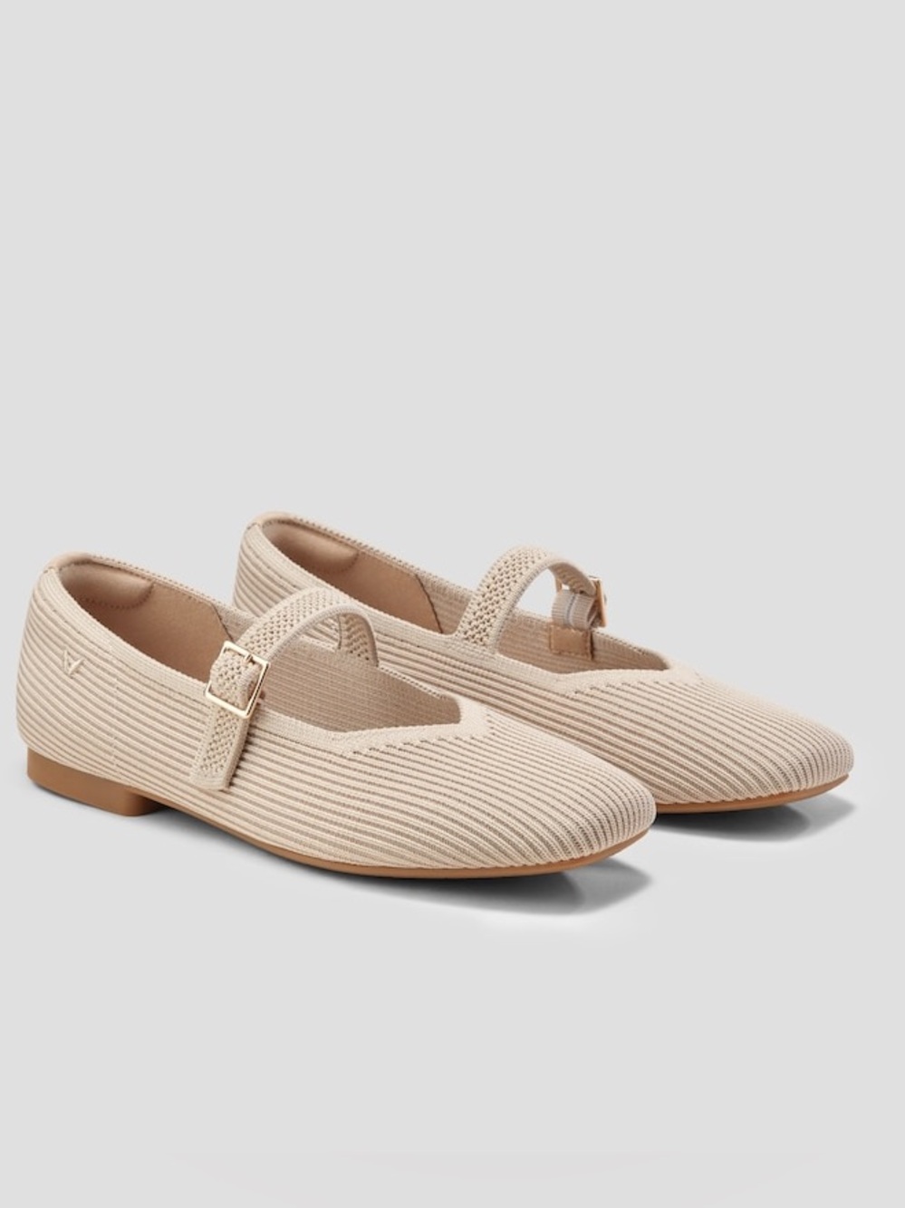 VIVAIA MARGOT MARY-JANE SQUARE-TOE SHOE Almond SIZE EU 37.5 US 6.5